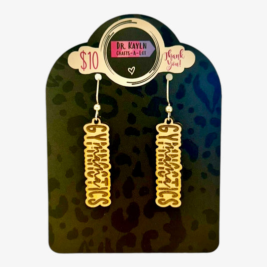 Gymnastics Mama Earrings - Wooden Dangle