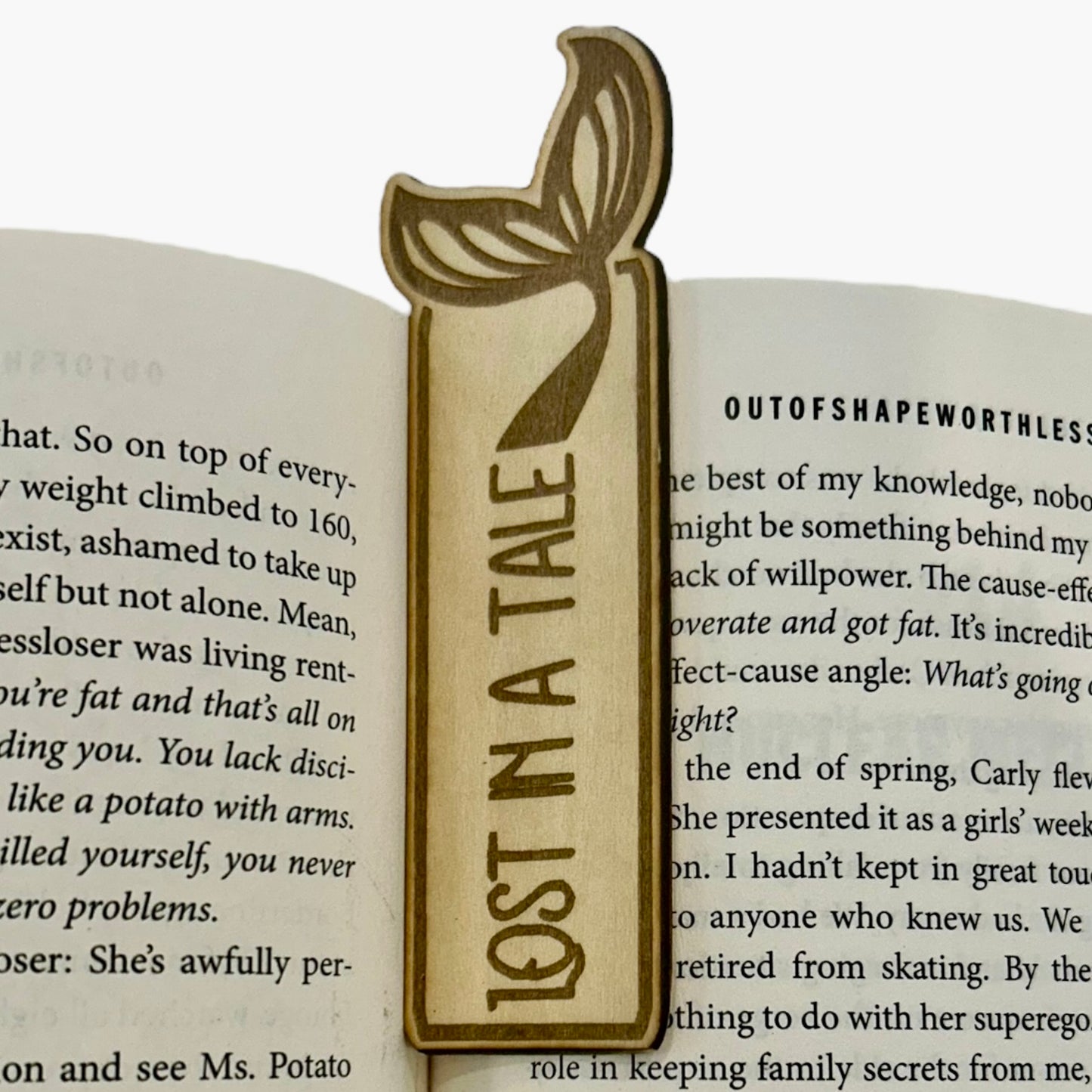 Lost in a Tale Mermaid Bookmark - Leather or Wooden