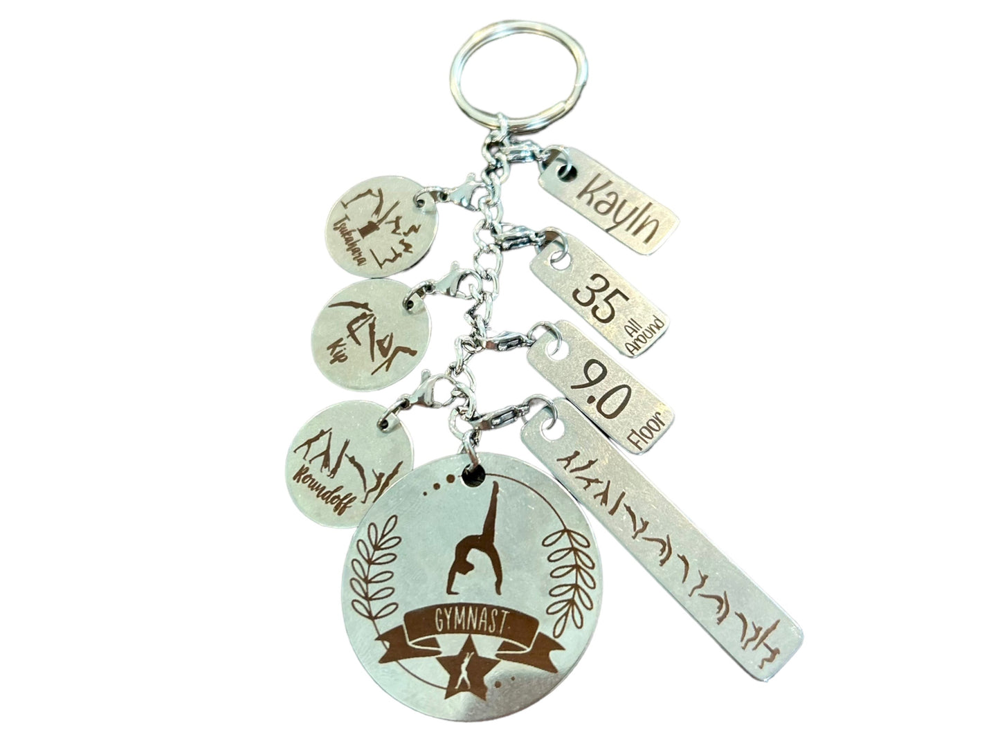Pullover (Bars) Skill Charm for Gymnastics Keychain