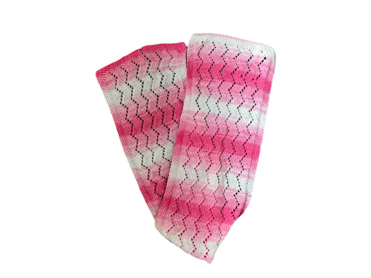 Pink Ombre Chevron Lace Hand Knit Scarf