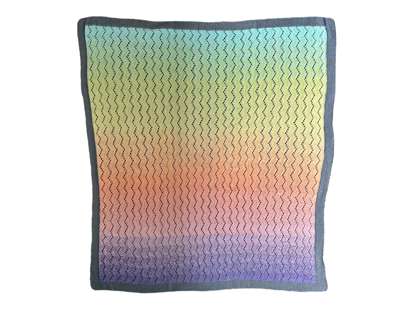 Pastel Rainbow Chevron Lace Knit Blanket