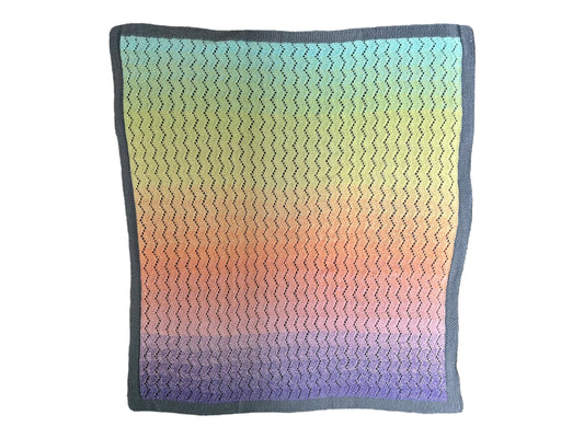 Pastel Rainbow Chevron Lace Knit Blanket