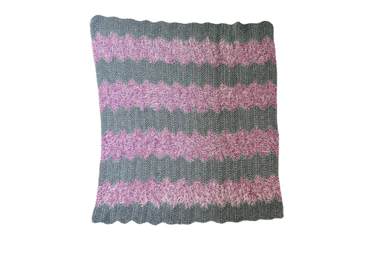 Purple Fuzzy Chevron Blanket