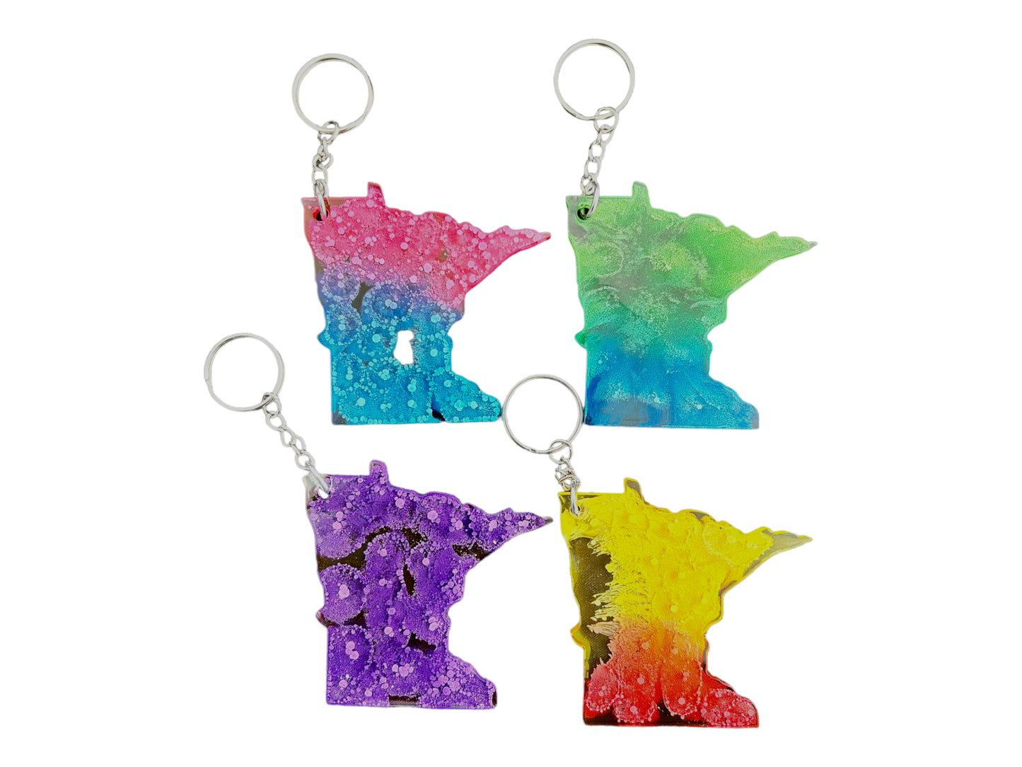 Minnesota Watercolor Resin Keychain