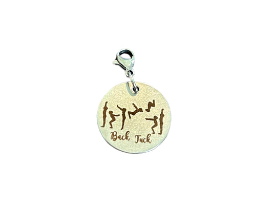 Back Tuck Skill Charm for Gymnastics Keychain