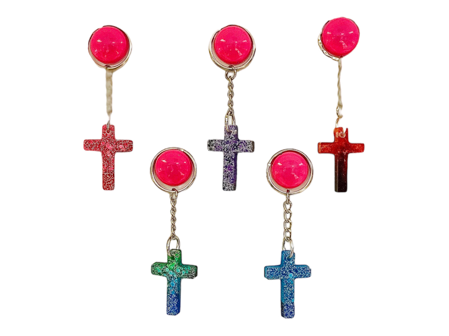 Christian Cross Resin Keychain