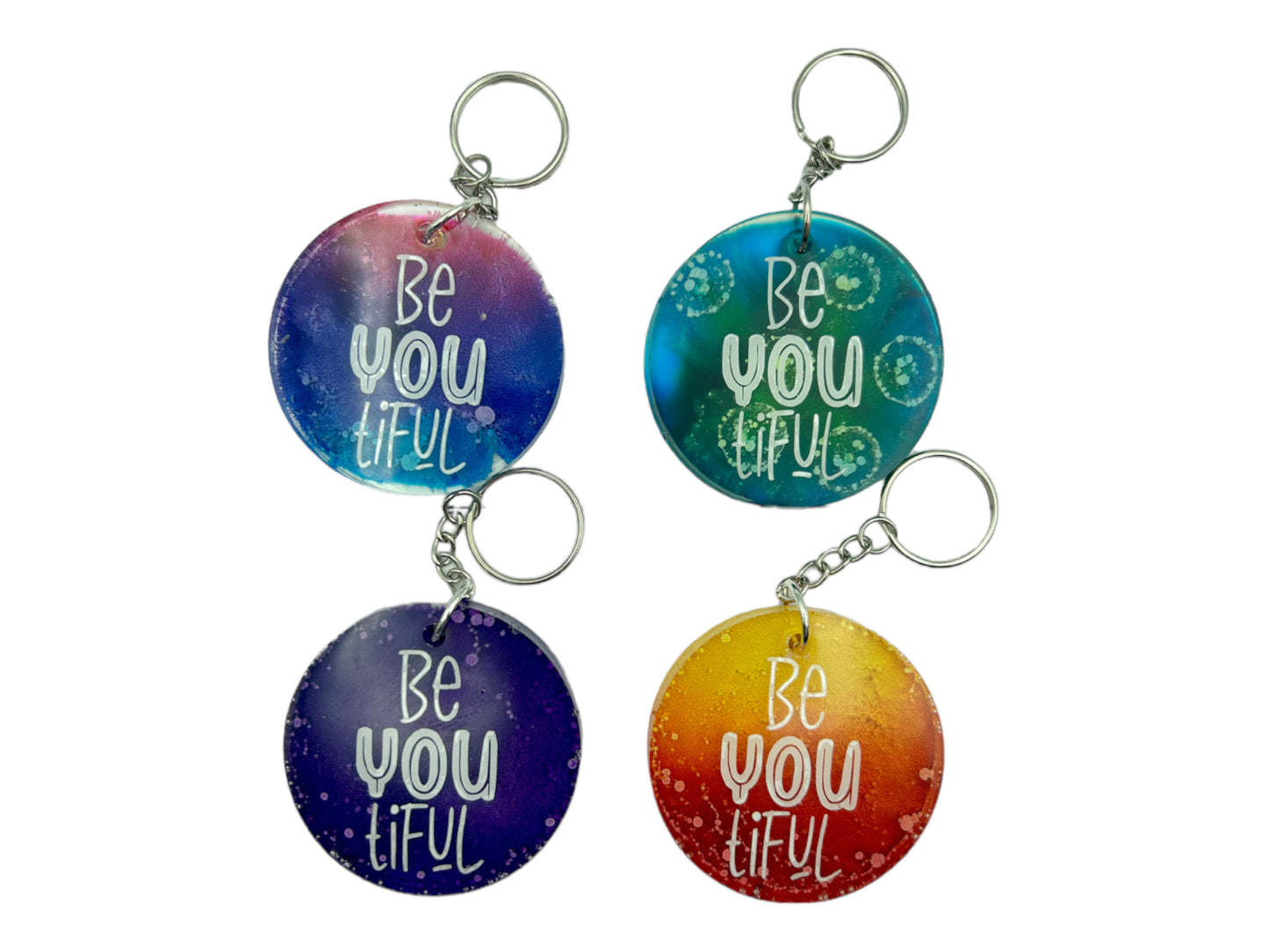 BeYOUtiful Quote Resin Keychain