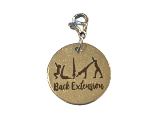 Clear Back Extension Roll Skill Charm for Gymnastics Keychain