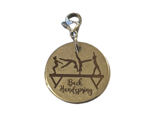 Beam Back Handspring Skill Charm for Gymnastics Keychain