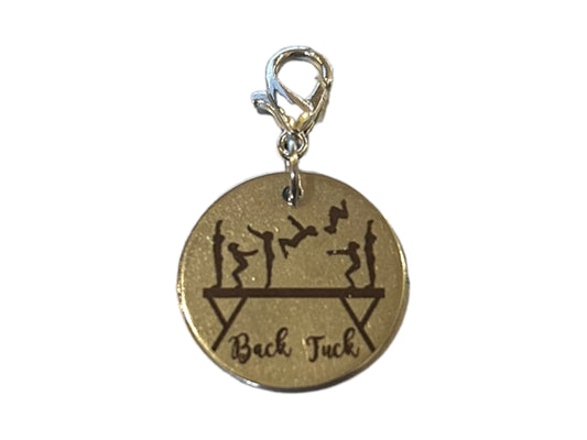 Beam Back Tuck Skill Charm for Gymnastics Keychain