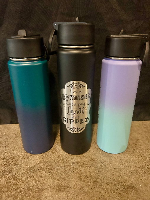 Personalized Gymnastics Water Bottle - Insulated Powder Coated with Straw