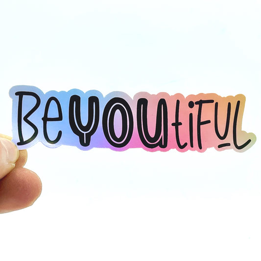 BeYOUtiful (Pastel Rainbow) Waterproof Sticker
