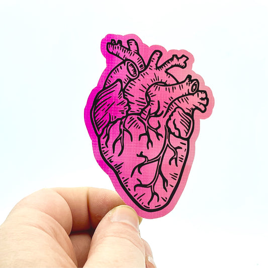 Anatomic Heart (Pink) Healthcare Waterproof Sticker