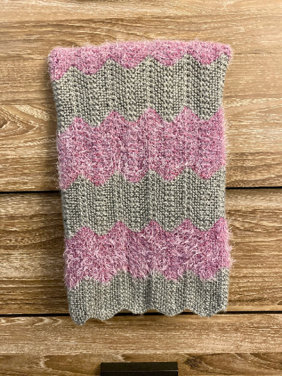 Purple Fuzzy Chevron Blanket