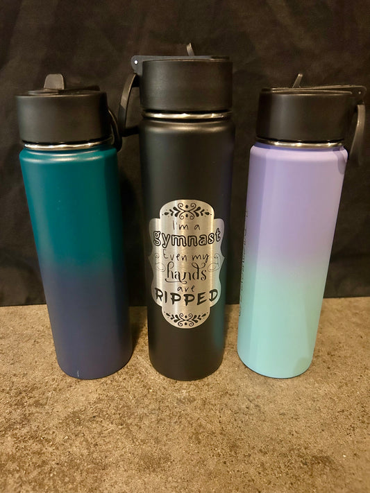 Gymnastics Water Bottle  - Choose your design!- Insulated Powder Coated with Straw