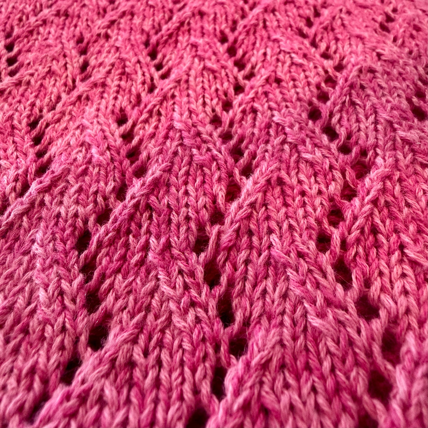 Pink Ombre Chevron Lace Knit Blanket