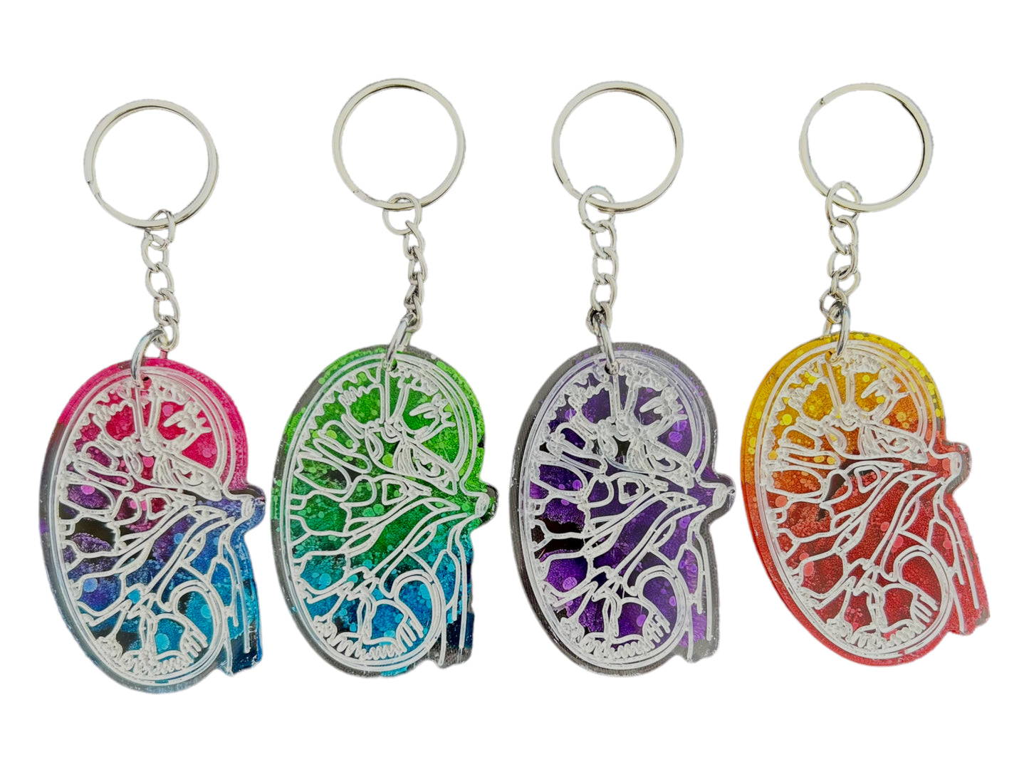 Anatomic Kidney Renal Watercolor Resin Keychain