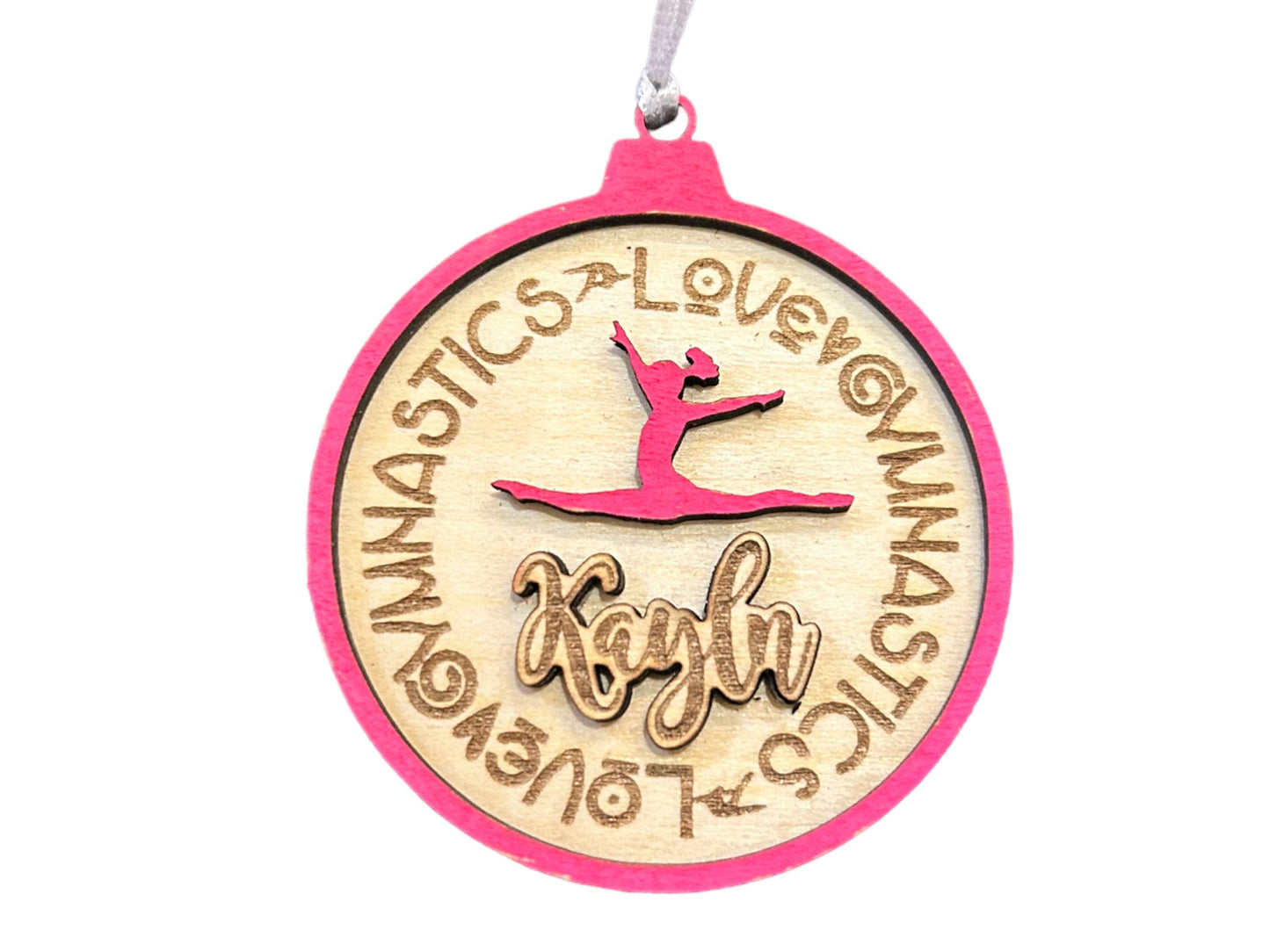 Customized Gymnastics Layered Ornament - With Your Name!